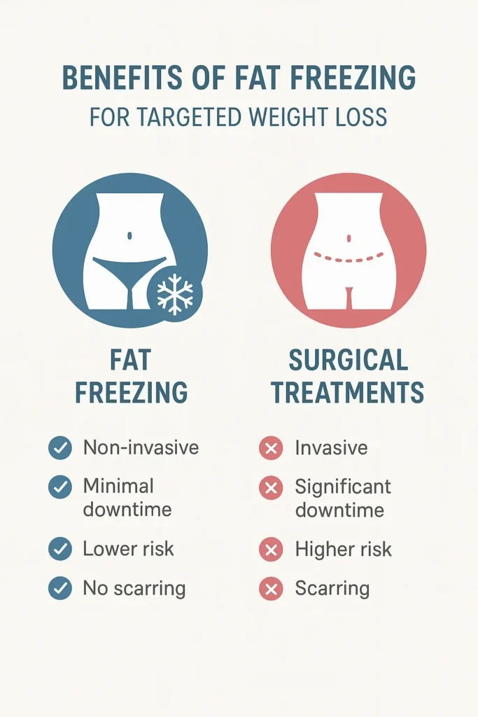 graphic showing the benefits of fat freezing Buckinghamshire