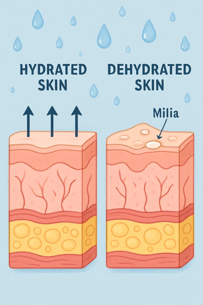 The importance of hydration and milia production Buckinghamshire